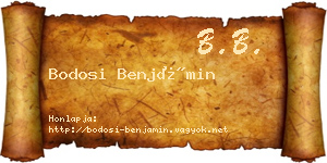 Bodosi Benjámin névjegykártya